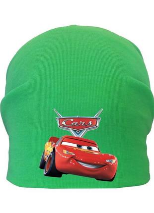 Шапка дитяча тачки 007 зелена (cr-007) розміри 50-52 см, 54-56 см