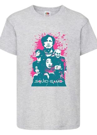 Футболка детская игра в кальмара 0019 (squid game) серая (sqg  gry-0019)