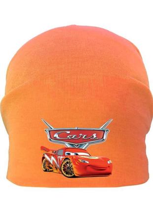 Шапка дитяча тачки 002 помаранчева (cr-002) розміри 50-52 см, 54-56 см