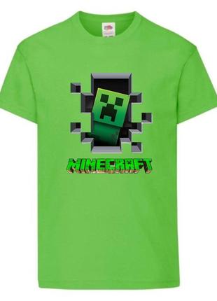 Футболка детская майнкрафт minecraft (mc-04) салатовая