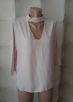Блузка нежно розовая кремовая