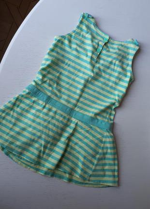 Легкое платье crazy8, 5t, 5 лет, летнее, в полоску, желто-зеленое2 фото