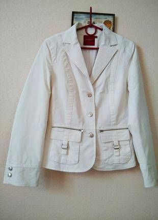 Пиджак джинсовый белый, стильный, р. 40 евр1 фото