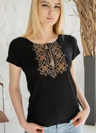 Футболка вишиванка жіноча трикотажна. футболка вышиванка женская