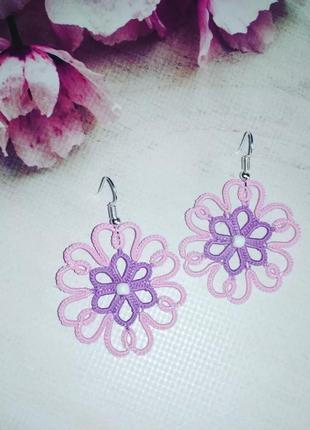 Нежные ажурные серьги