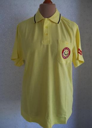 ( l - 48 / 50 р ) мужская футболка поло желтая 100 % катон оригинал германия