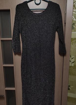 Платье серое ткань люррекс2 фото