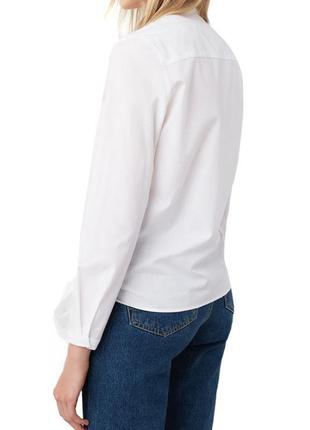 Біла блуза з запахом mango / s / бавовна2 фото