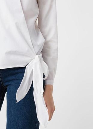 Белая блуза с запахом mango / s / хлопок3 фото