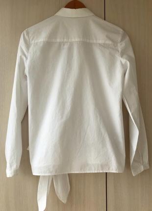Белая блуза с запахом mango / s / хлопок6 фото