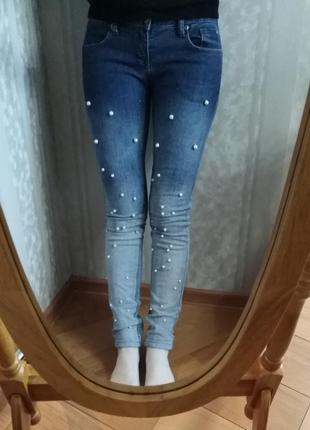 Шикарные джинсы bonprix с жумчугом окрас омбрэ1 фото