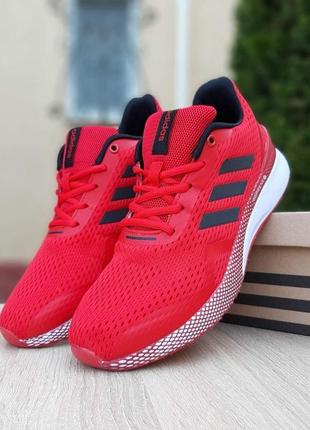Чоловічі червоні літні кросівки adidas мужские красные летние кроссовки