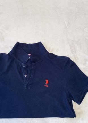 Polo uspa original темно-синий рубашка футболка тенниска4 фото