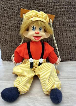 Игрушка клоун на качели винтаж германия5 фото