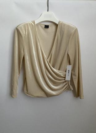 Велюровая плюшевая кофта блузка на запах gina tricot