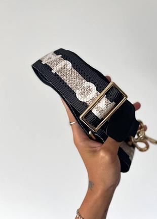 Сумка marc jacobs snapshot black/white/gold logo 8