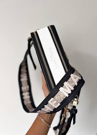 Сумка marc jacobs snapshot black/white/gold logo 4