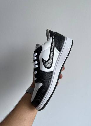 Nike jordan dior low black новинка трендові кросівки найк джордан весна літо осінь женские стильные трендовые кроссовки с узором9 фото