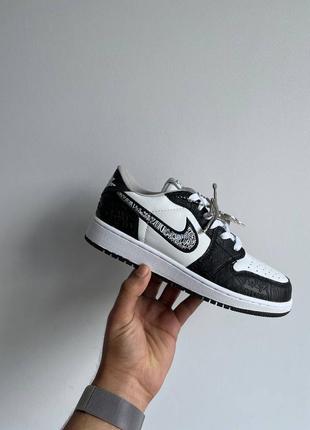 Nike jordan dior low black новинка трендові кросівки найк джордан весна літо осінь женские стильные трендовые кроссовки с узором