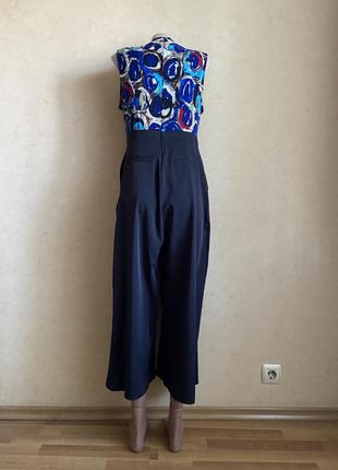 Легкий жіночий літній комбінезон з широкими брюками, назапах3 фото