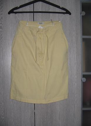 Юбка светло-желтенькая  коттон с карманами esseentiel casual1 фото
