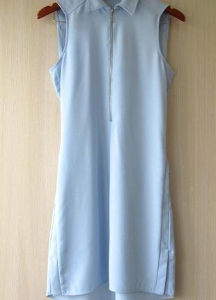 Голубое платье-рубашка zara / s