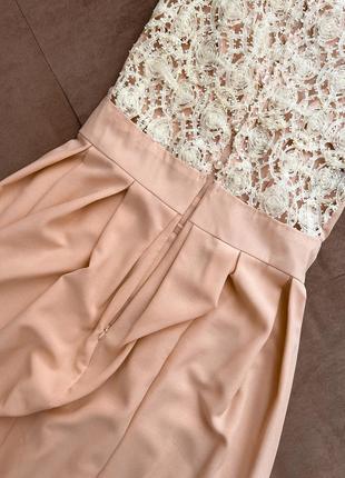 Вечернее элегантное персиковое розовое платье в пол длинное платье макси с кружевной спиной xs 347 фото