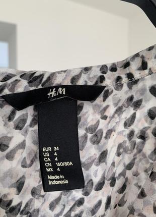 Легкая летняя блуза/топ/кофта черно-белая h&m, размер s-xs4 фото