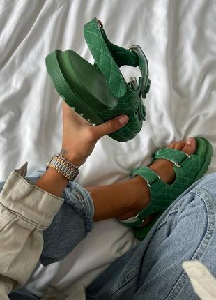 Босоніжки босоножки боссоножки сандалії сандали dad sandals green8 фото