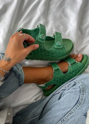 Босоніжки босоножки боссоножки сандалії сандали dad sandals green4 фото