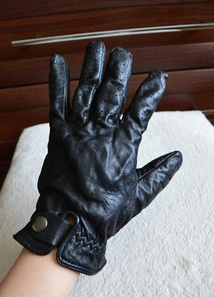 Zara стильные кожаные перчатки из натуральной кожи