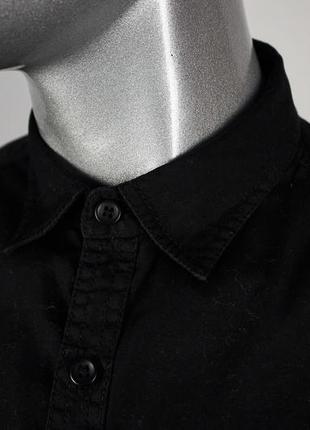 Next черная мужская рубашка (100% хлопок)5 фото