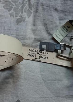 Брендовий фірмовий шкіряний ремінь пасок jack&jones,оригінал,новий з бірками,100% натуральна шкіра високої якості.made in portugal.1 фото