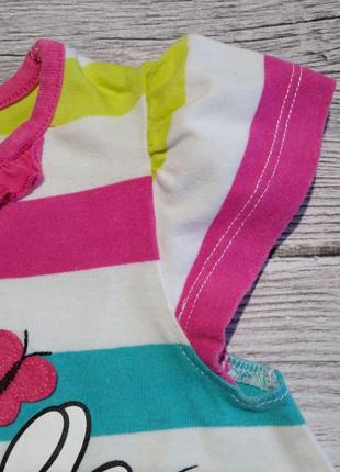 Річна яскрава футболка туніка disney minnie від george в смужку на дівчинку 1,5-2годика р. 86-927 фото