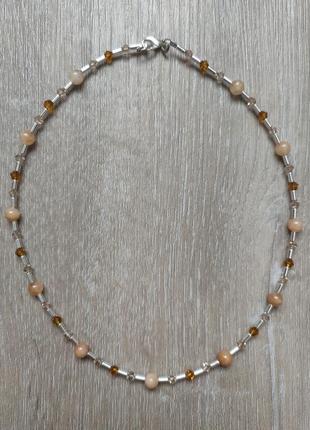 Тренд чокер, намисто, кольє, підвіски, намисто, намисто, коралі натуральний камінь (гематит, цитрин), намистини swarovski