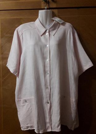 Новая  лен + вискоза  + хлопок натуральная блуза рубашка  р.20 от extra elegance1 фото