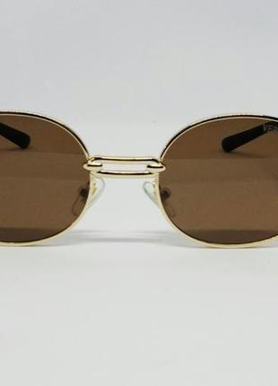 Очки в стиле versace стильные овальные солнцезащитные очки унисекс коричневые в...