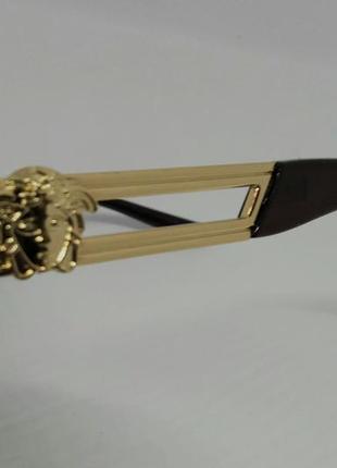 Очки в стиле versace стильные овальные солнцезащитные очки унисекс коричневые в...