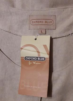 Oxford  blue  новая  лен + хлопок  натуральная блуза   р. l с вышивкой4 фото