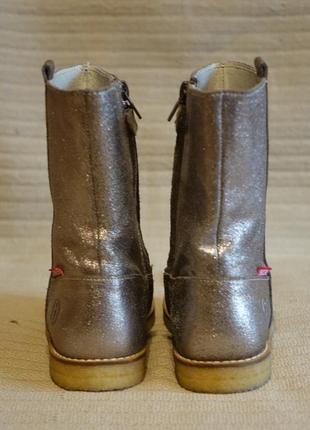 Замечательные блестящие серебристые кожаные сапожки shoesme голландия 30 р.7 фото