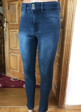 Леггинсы джинсовые с завышенной талией1 фото