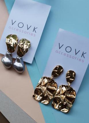 Стильні сережки з великою перлиною тренд сезону від vovk accessories5 фото