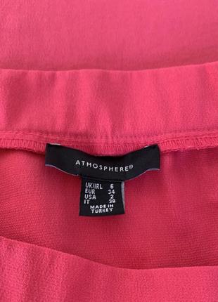 Легка літня сукня/плаття/сарафан atmosphere рожева, з опущеними плечима, xs-s, щоденна або святкова4 фото