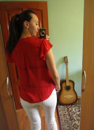 Червона шифонова блуза/футболка "h&m"