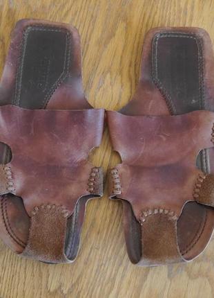 Шльопанці шкіряні коричневі на  розмір 44  стелька 28,7 см waldano