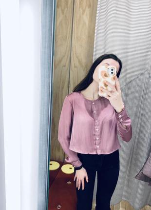 Стильна атласна сорочка блуза