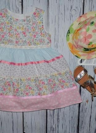 1 - 2 года 86 - 92 см обалденное фирменное нарядное очень пышное платье сарафан цветочки