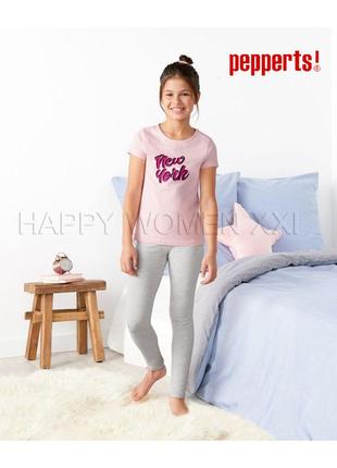 8-10 лет летняя пижама для девочки pepperts футболка лосины домашняя одежда піжама лосіни дівчинка2 фото