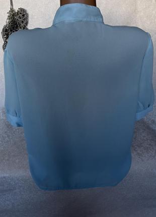 Воздушная голубая рубашка , блуза3 фото
