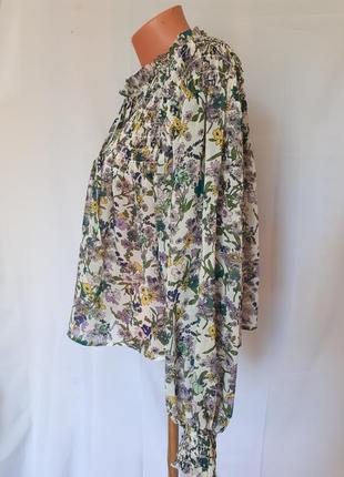 Шикарная объемная блузка в цветочный принт bik bok (размер 36)5 фото
